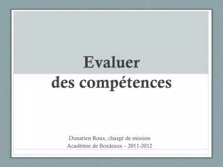 evaluer des comp tences