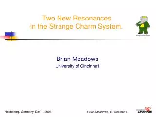 Two New Resonances in the Strange Charm System.