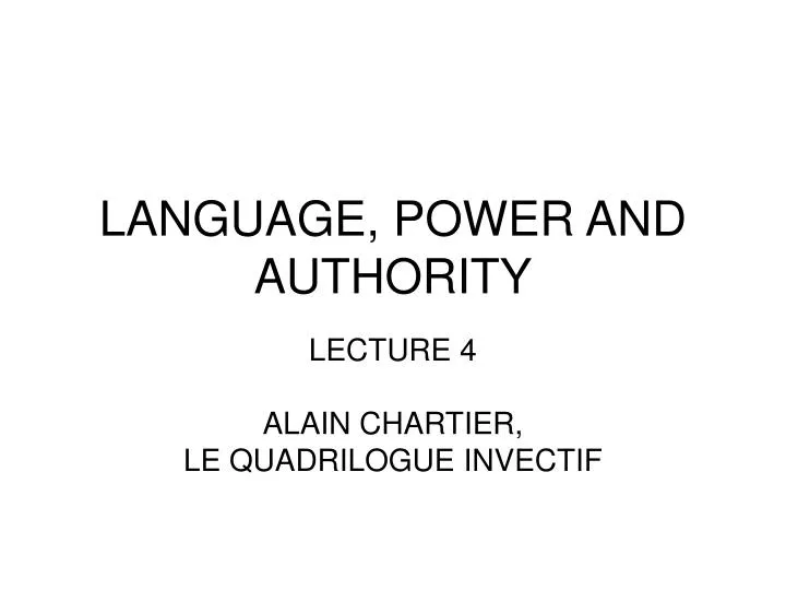language power and authority