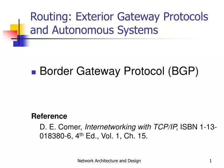 routing exterior gateway protocols and autonomous systems