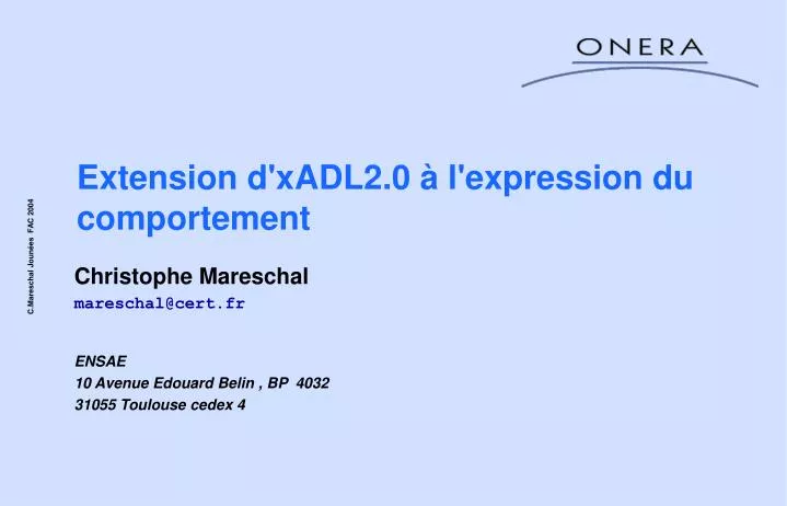 extension d xadl2 0 l expression du comportement