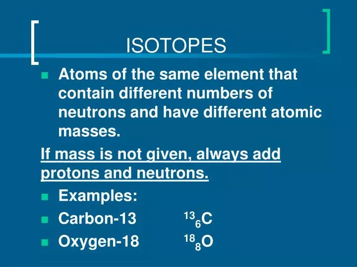 isotopes