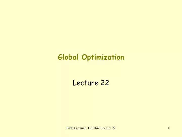 global optimization