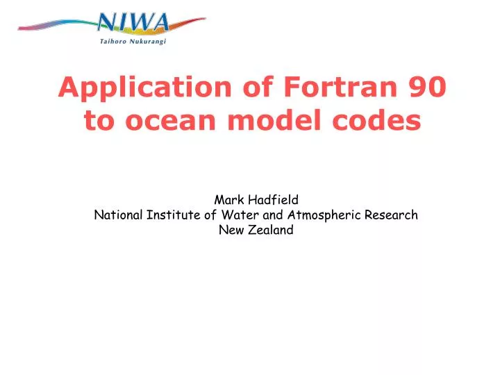 application of fortran 90 to ocean model codes