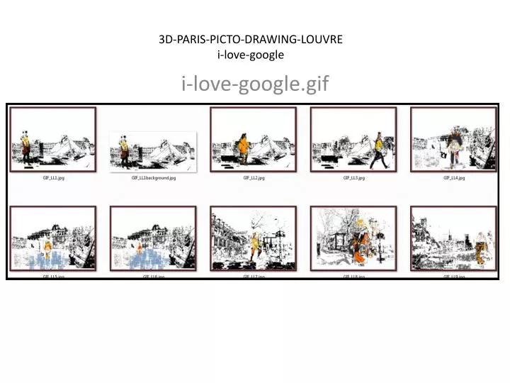 3d paris picto drawing louvre i love google