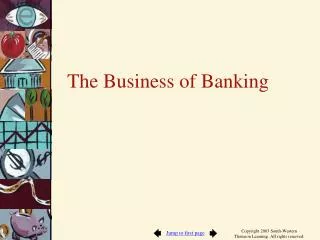 The Business of Banking