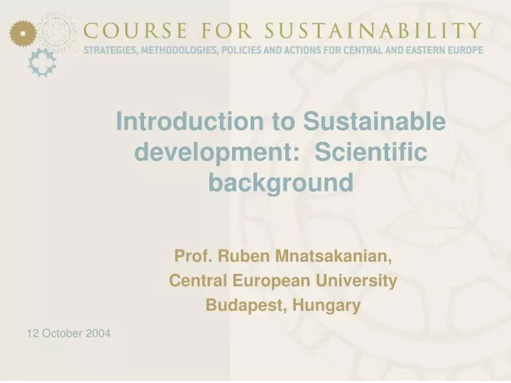 introduction to sustainable development scientific background
