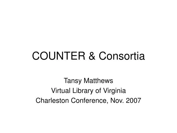 counter consortia