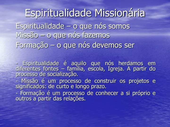 espiritualidade mission ria