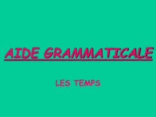 aide grammaticale