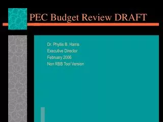 PEC Budget Review DRAFT