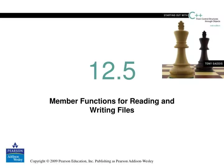 member functions for reading and writing files