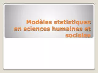 mod les statistiques en sciences humaines et sociales