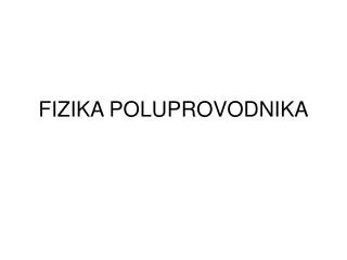 fizika poluprovodnika
