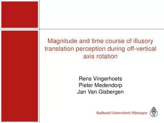 Magnitude and t i me course of illusory translation perception during off-vertical axis rotation