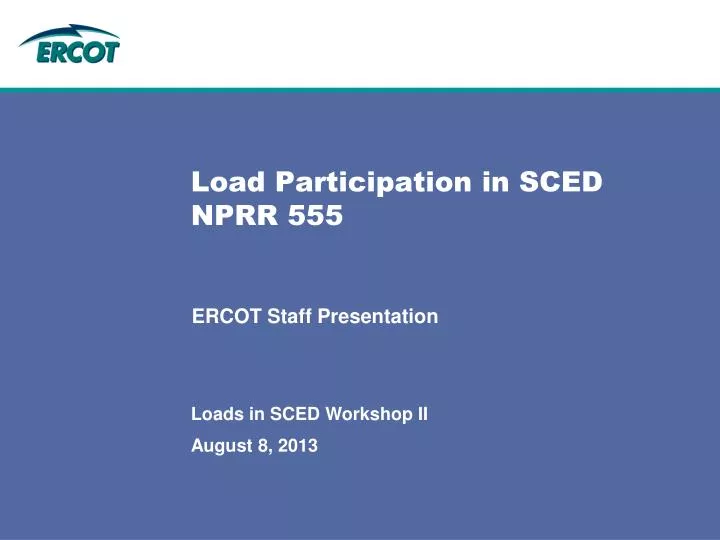 load participation in sced nprr 555