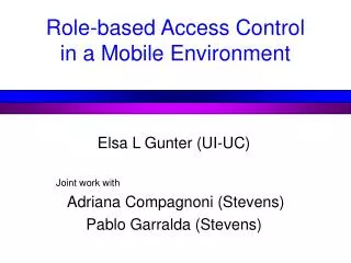 Role-based Access Control in a Mobile Environment