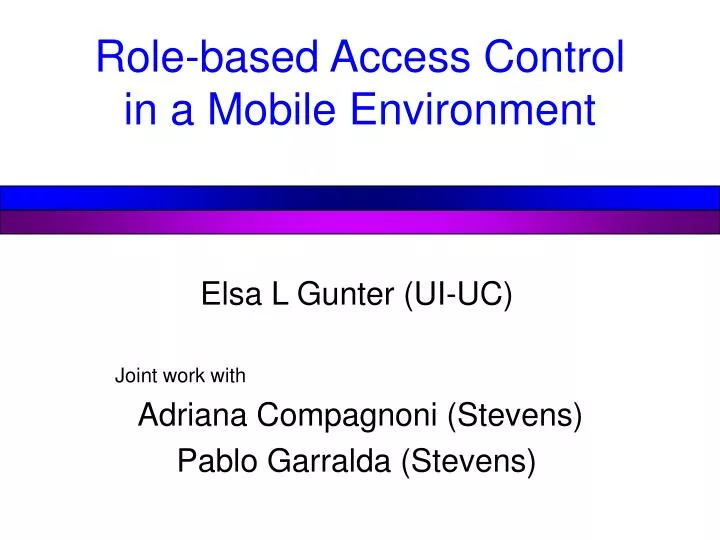 role based access control in a mobile environment