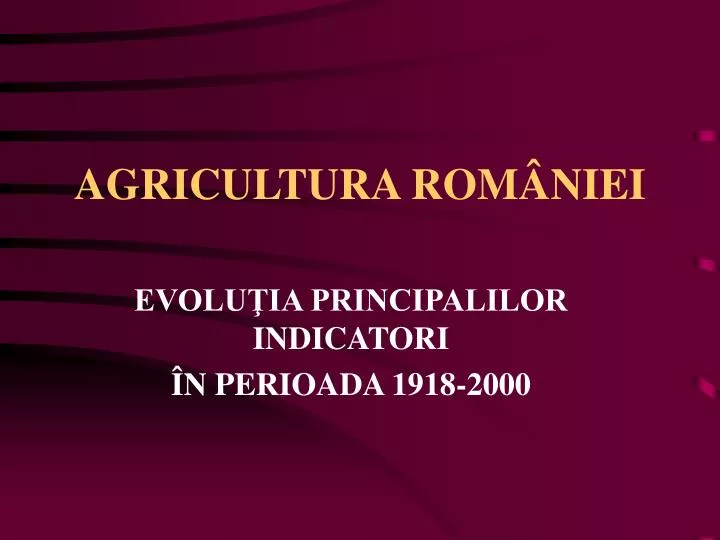 agricultura rom niei
