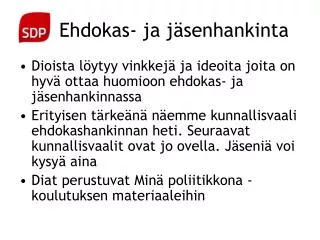ehdokas ja j senhankinta