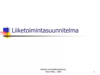 liiketoimintasuunnitelma