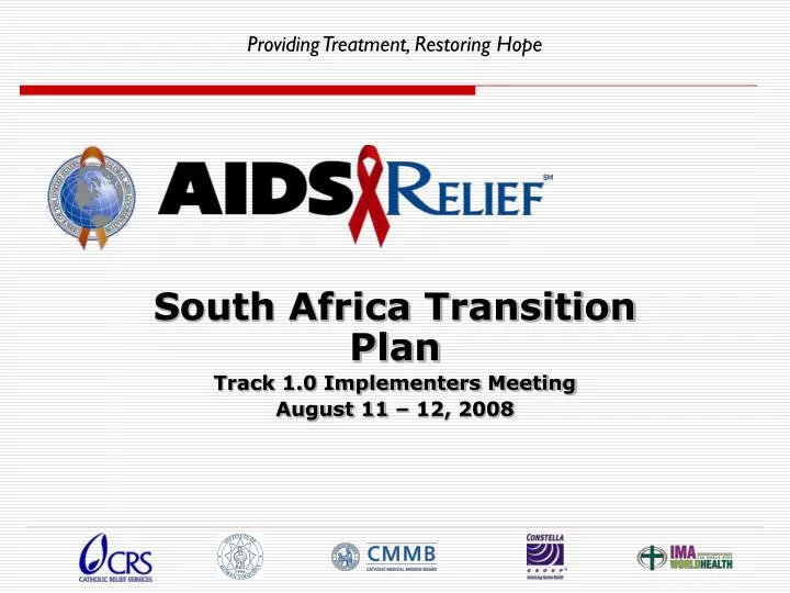 south africa transition plan track 1 0 implementers meeting august 11 12 2008
