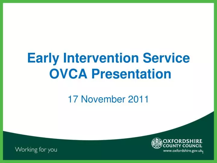 early intervention service ovca presentation 17 november 2011