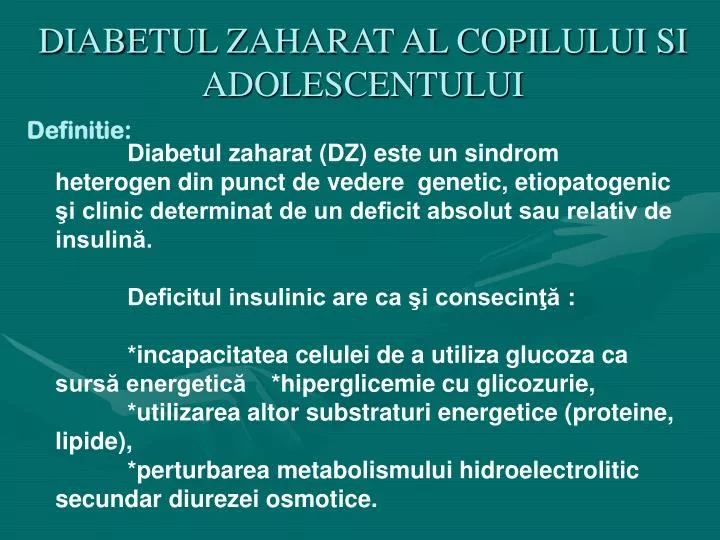 diabetul zaharat al copilului si adolescentului