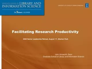 Facilitating Research Productivity