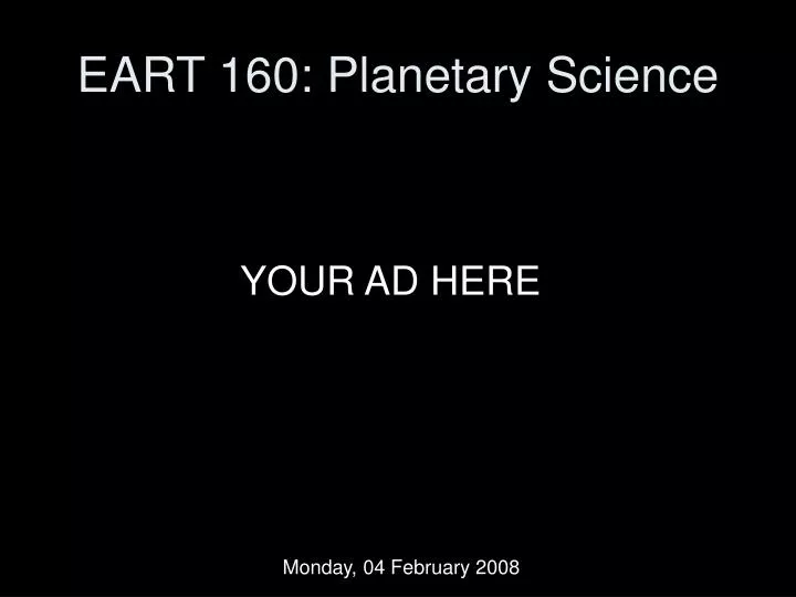 eart 160 planetary science