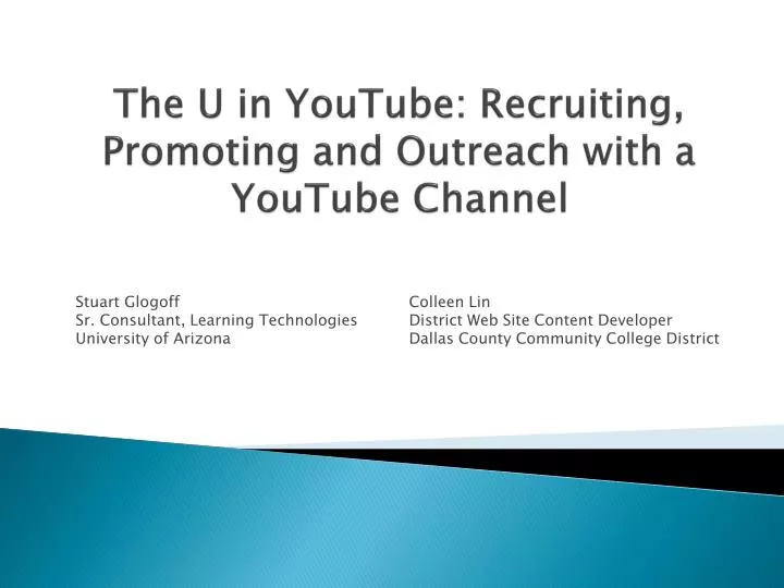 the u in youtube recruiting promoting and outreach with a youtube channel