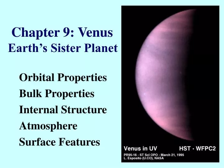 chapter 9 venus earth s sister planet