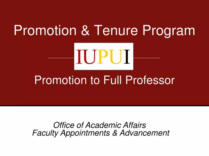 promotion tenure program