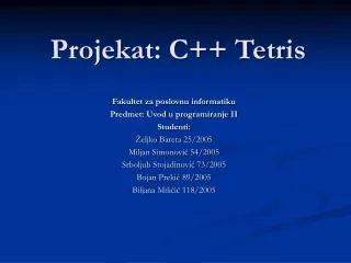 projekat c tetris
