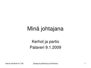 min johtajana