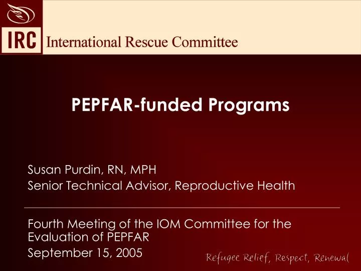 pepfar funded programs