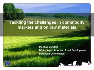 Tackling the challenges in commodity markets and on raw materials