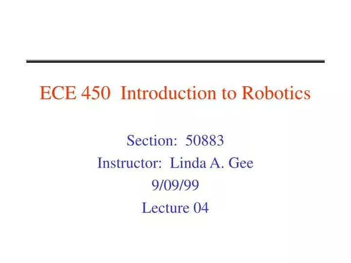 ece 450 introduction to robotics