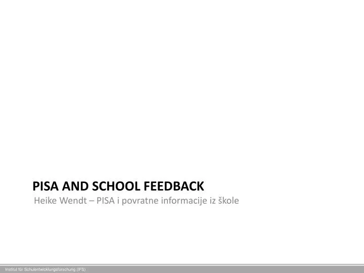 pisa and school feedback