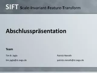 sift s cale i nvariant f eature t ransform