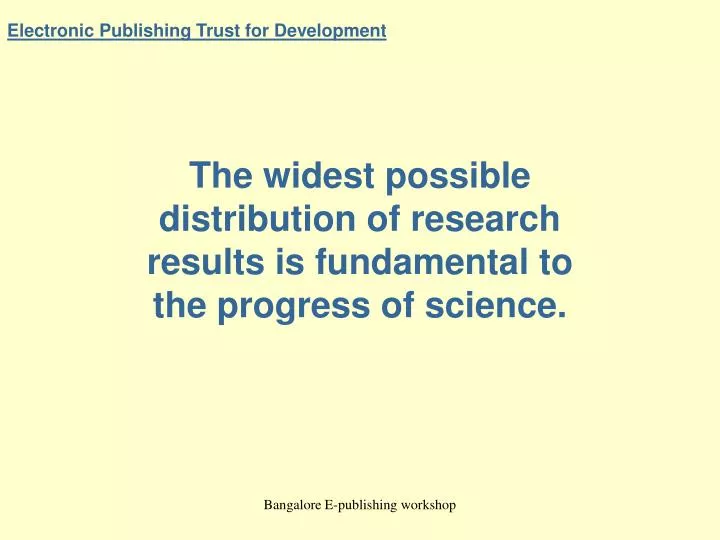 electronic publishing trust for development