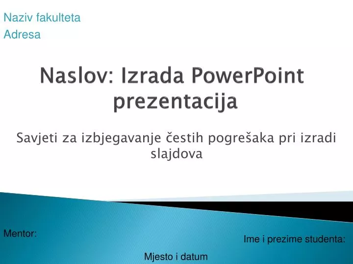 naslov izrada powerpoint prezentacija
