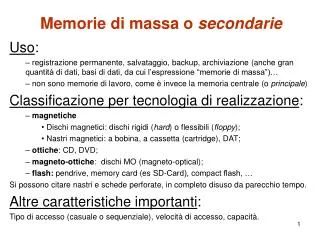 memorie di massa o secondarie