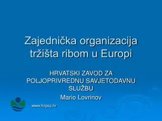 zajedni ka organizacija tr i ta ribom u europi