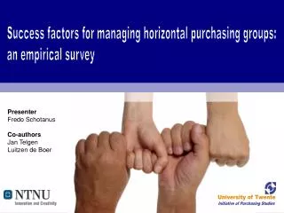 Success factors for managing horizontal purchasing groups: an empirical survey