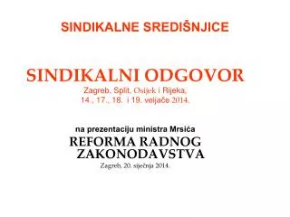 sindikalne sredi njice