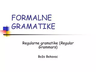 formalne gramatike