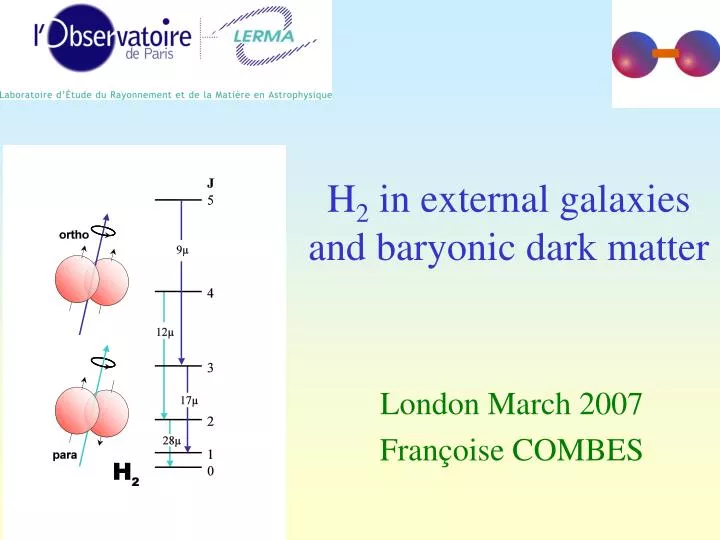 h 2 in external galaxies and baryonic dark matter