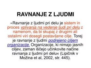ravnanje z ljudmi