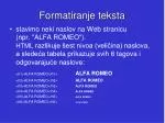 Formatiranje teksta - slide 1